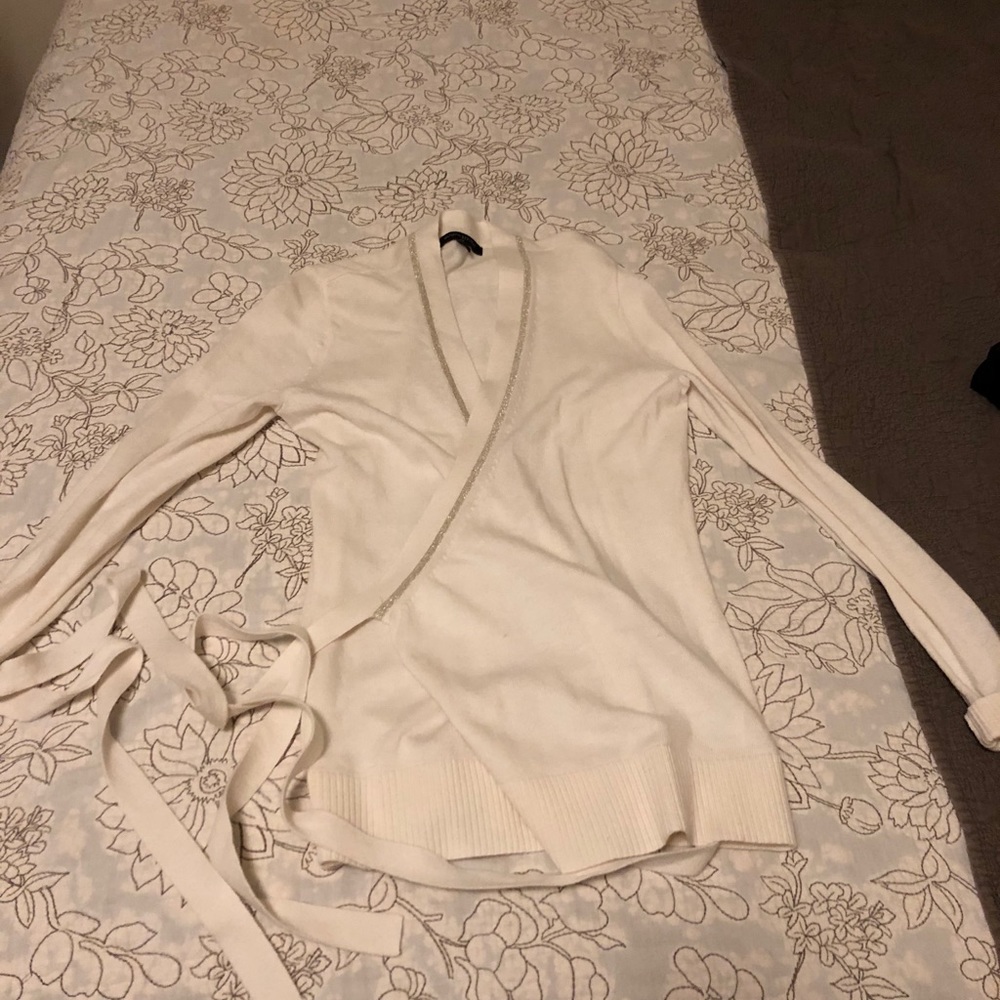 Ivory wrap sweater - Banana Republic